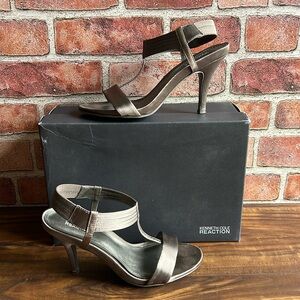 Kenneth Cole Pewter No Way AO heels, size 8 (ask me about matching beaded dress)